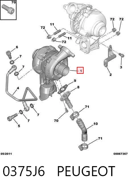 Турбіна 0375J6 Peugeot/Citroen