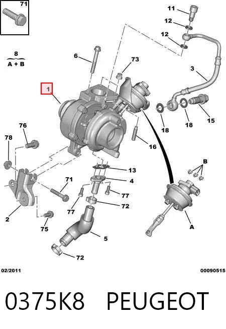 Турбіна 0375K8 Peugeot/Citroen