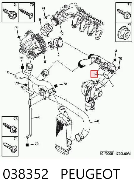 Шланг гідропідсилювача 038352 Peugeot/Citroen