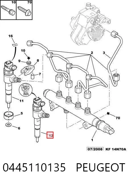 Паливні форсунки 0445110135 Peugeot/Citroen