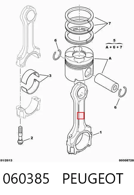 Шатун поршня двигуна 060385 Peugeot/Citroen