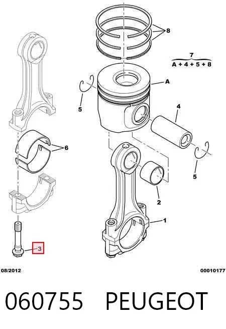Болт шатуна 060755 Peugeot/Citroen