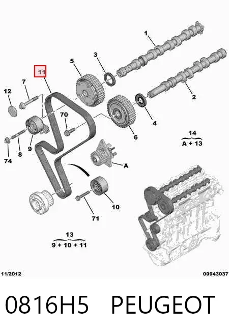 Ремінь ГРМ 0816H5 Peugeot/Citroen