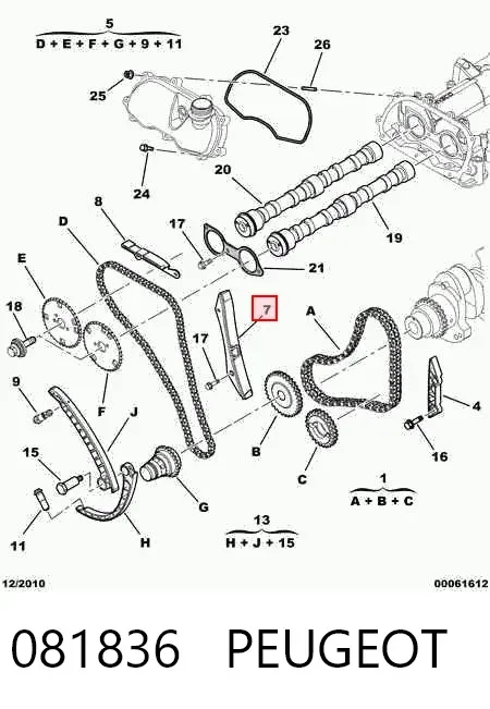 Заспокоювач ланцюга ГРМ 081836 Peugeot/Citroen