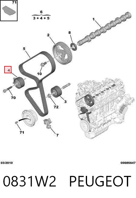 Комплект ГРМ 0831W2 Peugeot/Citroen