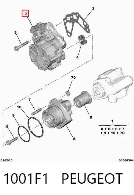 Масляний насос 1001F1 Peugeot/Citroen