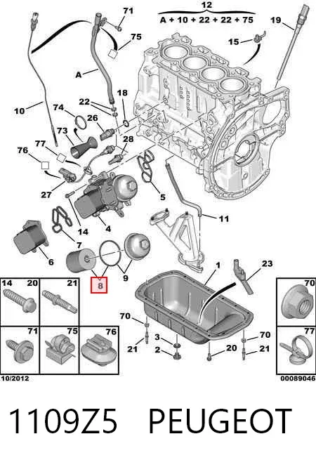 Масляний фільтр 1109Z5 Peugeot/Citroen