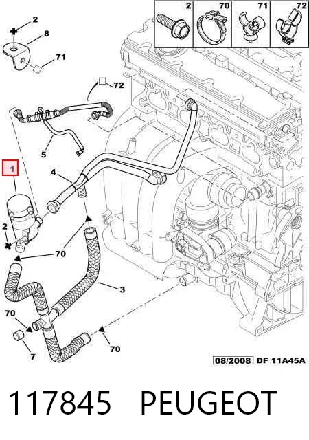 Клапан вентиляції картерних газів 117845 Peugeot/Citroen