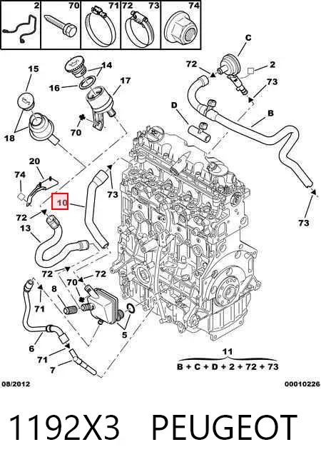 Патрубок вентиляції картера 1192X3 Peugeot/Citroen