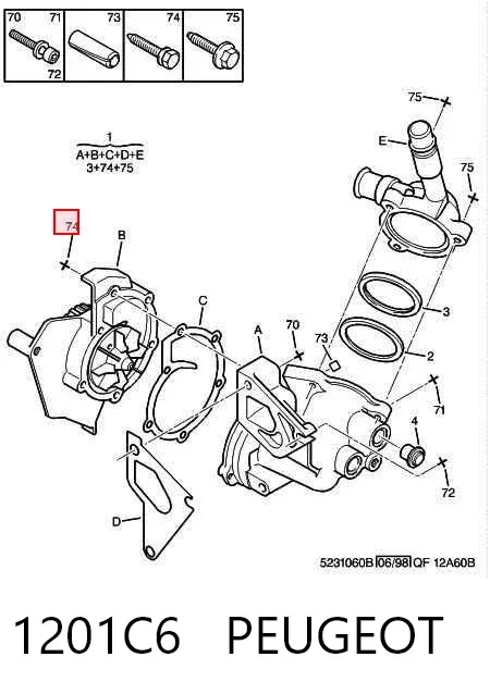 Помпа 1201C6 Peugeot/Citroen