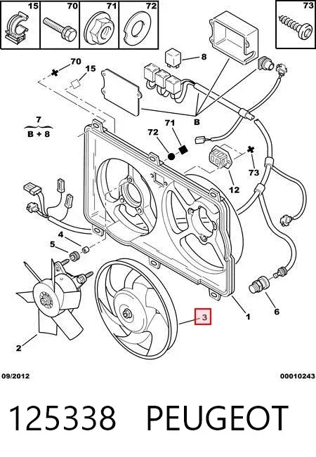 Дифузор (кожух) радіатора охолодження 125338 Peugeot/Citroen