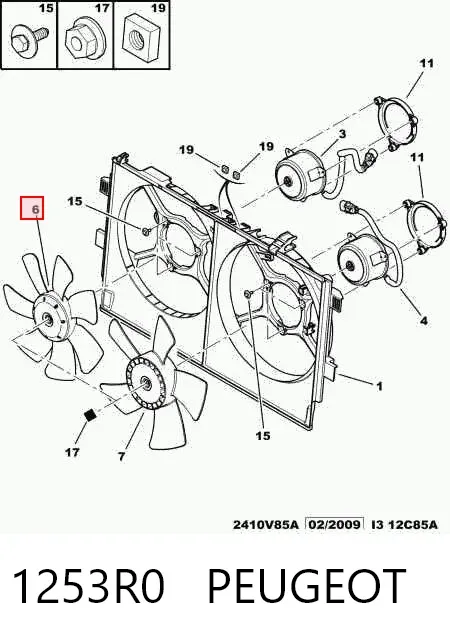 Вентилятор/крильчатка радіатора охолодження 1253R0 Peugeot/Citroen