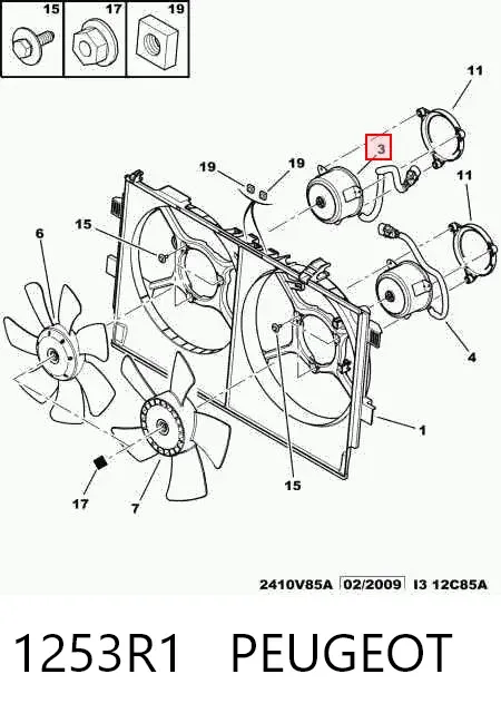 Вентилятор охолодження радіатора 1253R1 Peugeot/Citroen