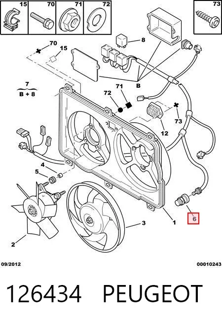Датчик включення вентилятора 126434 Peugeot/Citroen