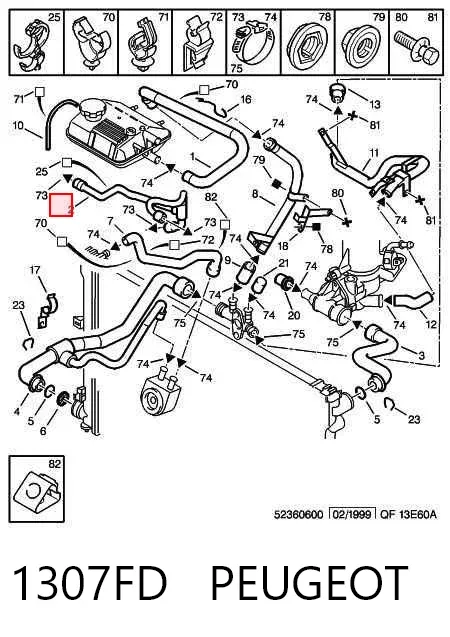 Патрубок термостата 1307FD Peugeot/Citroen