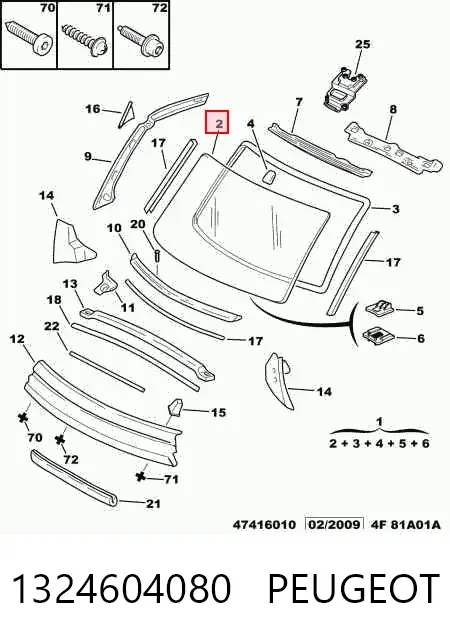 Лобове скло 1324604080 Peugeot/Citroen
