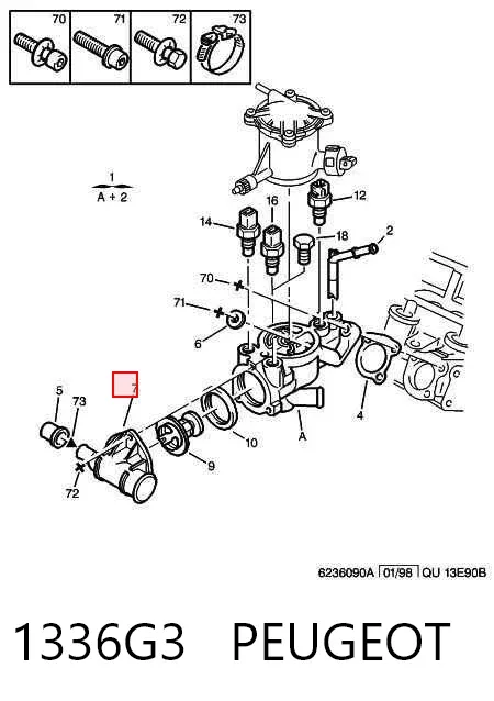 Кришка термостата 1336G3 Peugeot/Citroen