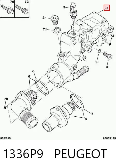 Корпус термостата 1336P9 Peugeot/Citroen