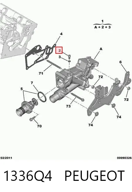 Корпус термостата 1336Q4 Peugeot/Citroen