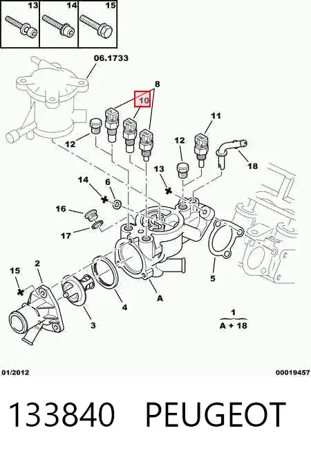 Датчик температури охолоджуючої рідини Peugeot Boxer I