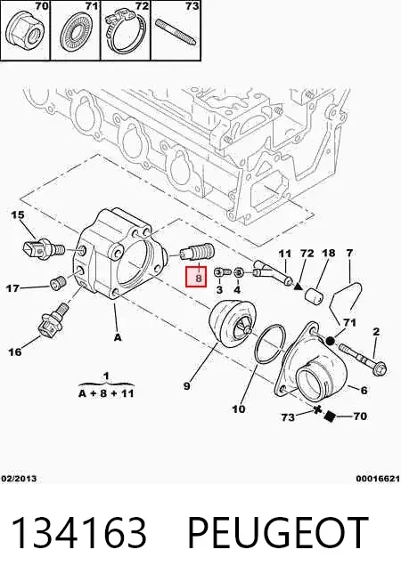 Термостат 134163 Peugeot/Citroen