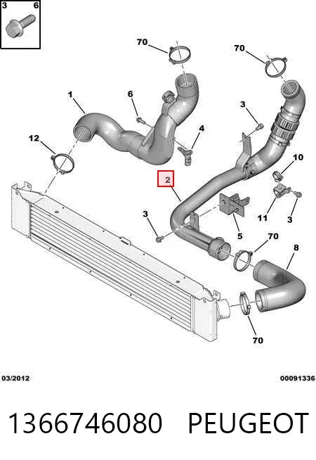 Шланг/патрубок интеркуллера 1366746080 Peugeot/Citroen