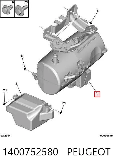 Насос ГУР 1400752580 Peugeot/Citroen