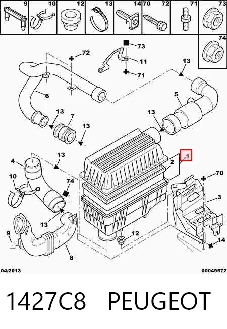 Корпус фільтра 1427C8 Peugeot/Citroen