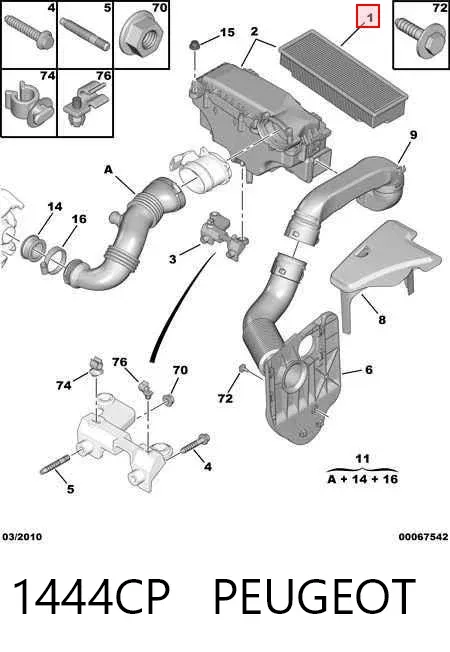 Повітряний фільтр 1444CP Peugeot/Citroen