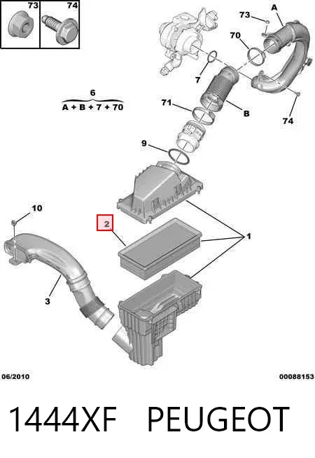 Повітряний фільтр 1444XF Peugeot/Citroen