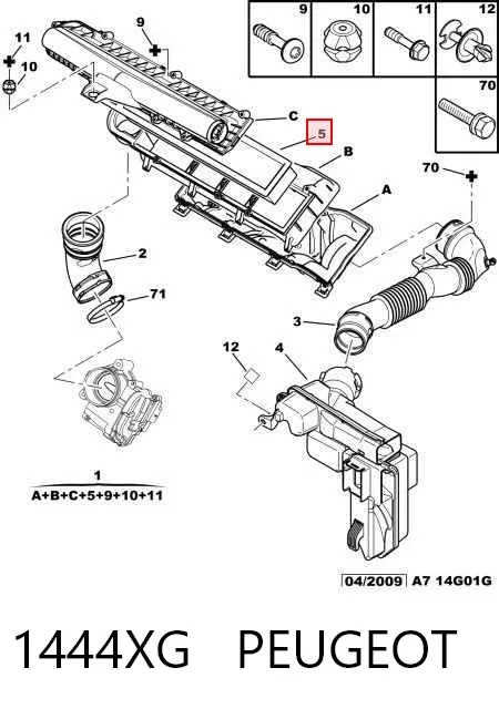 Повітряний фільтр 1444XG Peugeot/Citroen