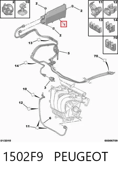 Абсорбер парів 1502F9 Peugeot/Citroen