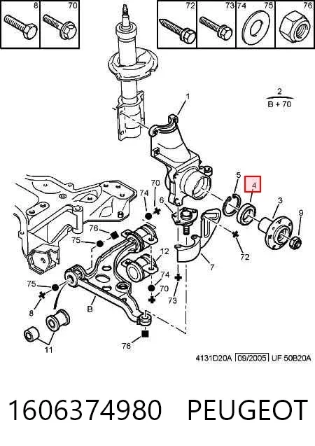 Підшипник ступиці 1606374980 Peugeot/Citroen