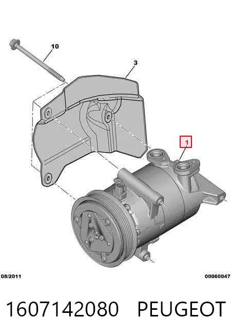 Компресор кондиціонера 1607142080 Peugeot/Citroen