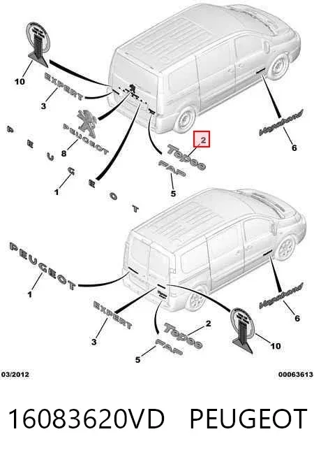 Емблема кришки багажника 16083620VD Peugeot/Citroen
