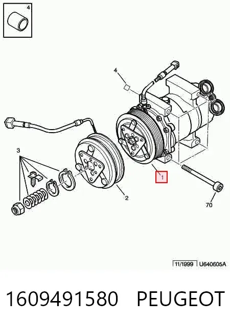 Компресор кондиціонера 1609491580 Peugeot/Citroen