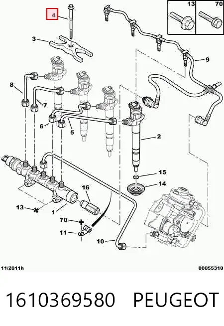 Болт кріплення форсунки 1610369580 Peugeot/Citroen