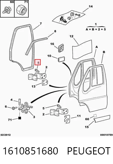 Двері передні ліві 1610851680 Peugeot/Citroen