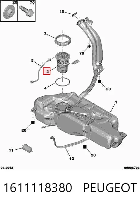 Бензонасос 1611118380 Peugeot/Citroen