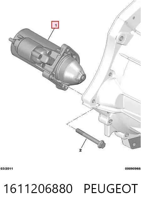 Стартер 1611206880 Peugeot/Citroen