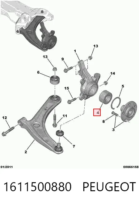 Підшипник ступиці 1611500880 Peugeot/Citroen