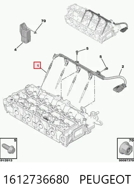 Свічка накалу 1612736680 Peugeot/Citroen