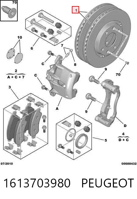 Гальмівні диски передні 1613703980 Peugeot/Citroen