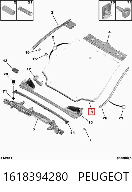 Лобове скло 1618394280 Peugeot/Citroen