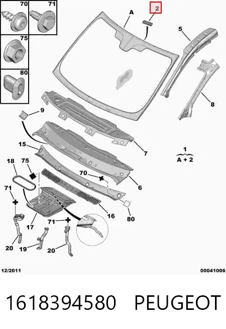 Лобове скло 1618394580 Peugeot/Citroen
