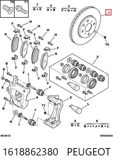 Гальмівні диски передні 1618862380 Peugeot/Citroen