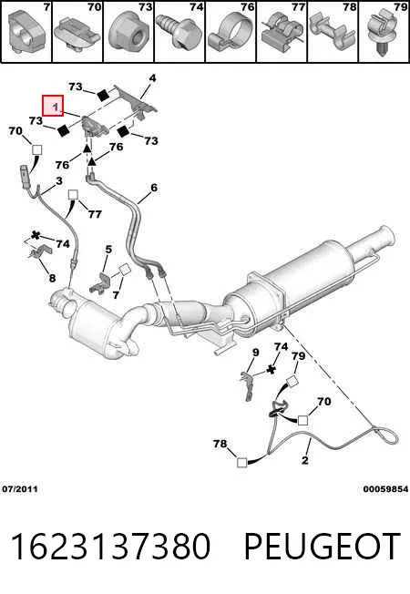 Датчик тиску вихлопних газів 1623137380 Peugeot/Citroen