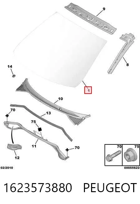 Лобове скло 1623573880 Peugeot/Citroen