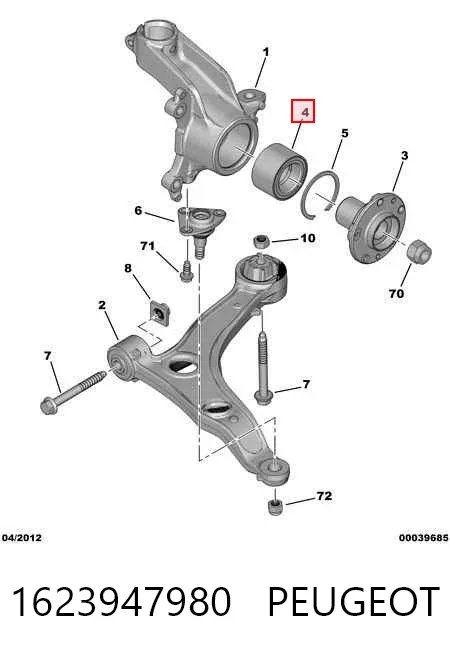 Підшипник ступиці 1623947980 Peugeot/Citroen
