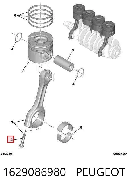 Болт шатуна 1629086980 Peugeot/Citroen